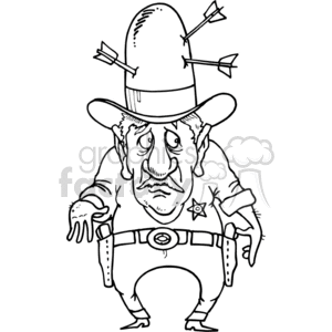 western cowboy cowboys sheriff sheriffs arrow arrows law police black+white line lines symbols boot boots silhouette scared attacked attack wild west
