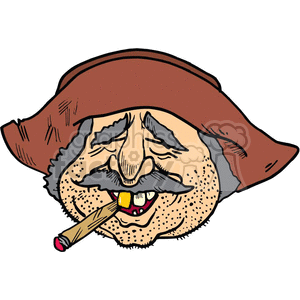 clipart - Mexican man smoking a cigar.