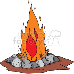 cartoon campfire clipart. Royalty-free image # 372140