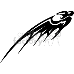 Black and white scary bat side profile silhouette clipart. Commercial use image # 372972
