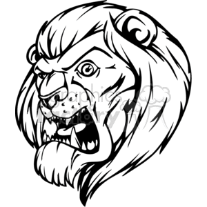 vector vinyl-ready eps png gif jpg vinyl ready black white lion lions mad anger angry mean head face faces heads logo logos design tattoo tattoos roar