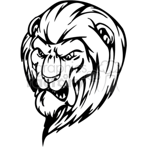 vector vinyl-ready eps png gif jpg vinyl ready black white lion lions mad anger angry mean head face faces heads logo logos design tattoo tattoos