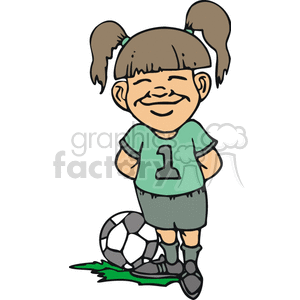 girl girls teenager soccer player players ball balls teens teenagers teen kick sports sport  girlsoccer002.gif Clip Art
