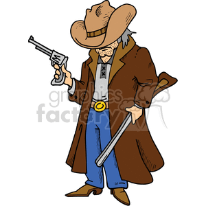 cartoon gunslinger  clipart. Commercial use image # 373452