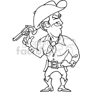 western cowboys cowboy vector black white eps gif jpg png gunslinger gunslingers gunfighter fighters fighter gun guns show off cartoon funny spinning spin