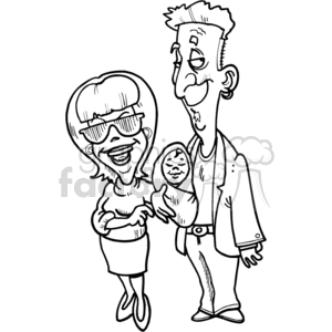 parent parents new mom dad mother father baby babies infant family vector eps gif jpg png black white happy proud cartoon funny holding newborn