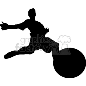 Silhouette of a soccer player clipart. Royalty-free image # 373815