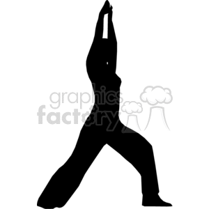 silhouette of a person doing yoga clipart. Commercial use image # 373865