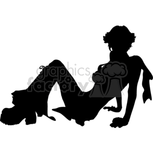 silhouette of a girl wearing disco clothing clipart. Commercial use image # 373915