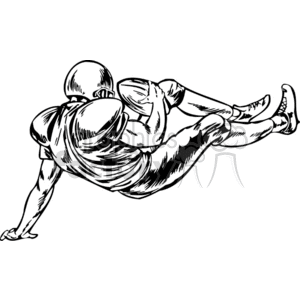 clipart - Football player getting tackled.