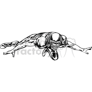 clipart - Football player going for a tackle.