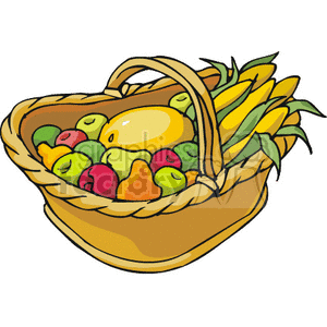 Basket of fruit clipart. Royalty-free image # 145630
