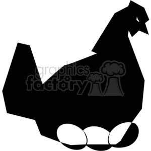 Hen sitting on eggs clipart.