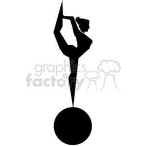 circus vector black white vinyl-ready ball performer balancing female