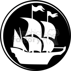 vector black white vinyl-ready history ship ships mayflower pirate