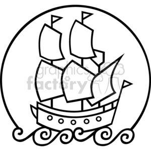 vector black+white vinyl+ready history ship ships mayflower ocean pirate canal