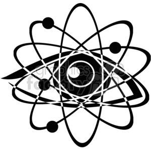 black and white Atoms clipart. Commercial use image # 374872