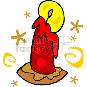 Red whimsical candle clipart. Royalty-free image # 143358