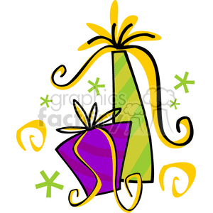 Two Silly Presents with Stars and Swirls clipart. Commercial use image # 143370