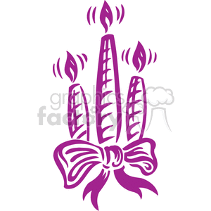 Three purple candles clipart.