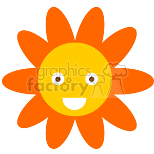 Big orange smiley face daisy clipart. Royalty-free image # 377005