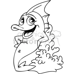Smiling fish next to a coral clipart. Royalty-free image # 377321