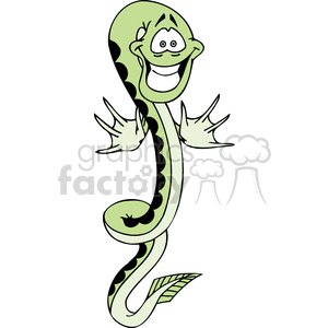 clipart - funny green and black eel.