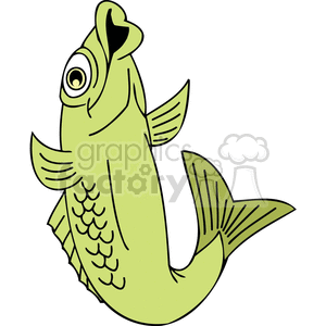 a green carp clipart. Commercial use image # 377381