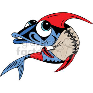 a red and blue fish  clipart. Commercial use image # 377396