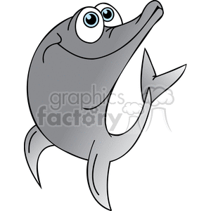 clipart - dolphin in gray.