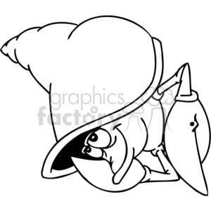 a clam hermit crab day dreaming clipart. Commercial use image # 377416