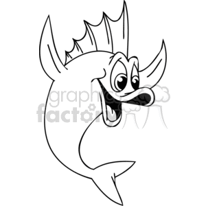 happy fish jumping for joy clipart. Commercial use image # 377431
