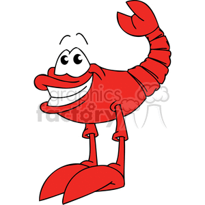 a smiling lobster doing a handstand clipart. Royalty-free image # 377446