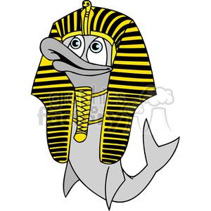 a dolphin dressed at king tut clipart #377476 at Graphics Factory.