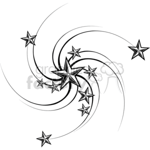 clipart - Whirled nautical star tattoo design.