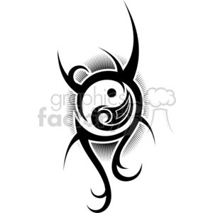 peace good bad yin+yang symbol Chinese design tattoo black+white