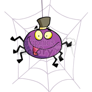 Happy Spider In A Web clipart. Commercial use image # 377750