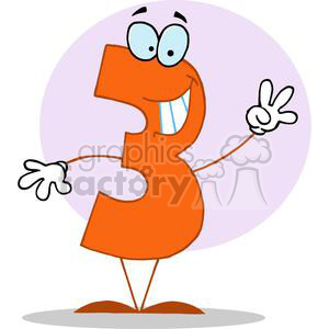 Happy Numbers 3 Hold Up Three Fingers clipart. Commercial use image # 378005