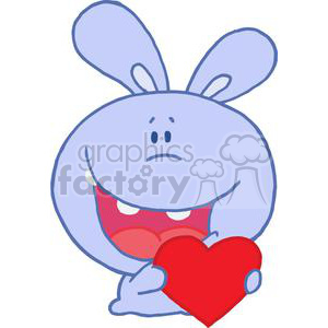  Romantic Blue Rabbit Holds A Heart In Hands