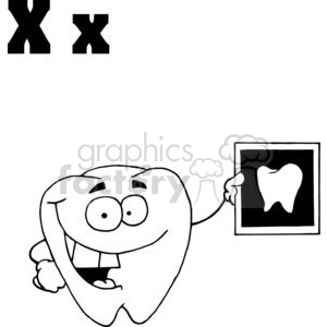 Alphabet Letter X is for X Ray Black and white clipart. Commercial use image # 378300