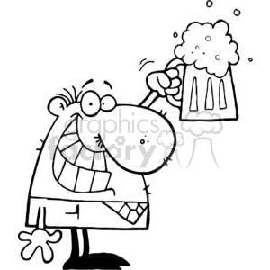Happy Man Celebrating a Pint of Beer clipart. Commercial use image # 378872