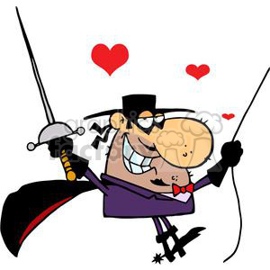 cartoon vector funny clipart sword fighter zoro Valentines love