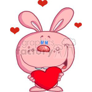 Pink Rabbit With Heart clipart.
