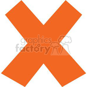 cross crossed x orange vector