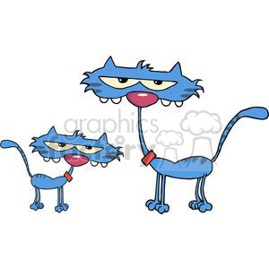 2614-Royalty-Free-Cute-Blue-Kitten-Father clipart.