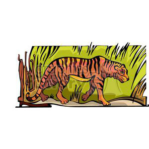 tier walking in the jungle clipart. Commercial use icon # 380024