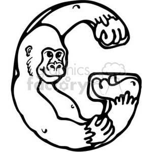 Letter G Gorilla clipart. Royalty-free image # 380169