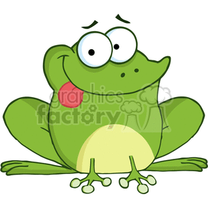 Cartoon-Frog-Character-Hanging-Its-Tongue-Out clipart. Royalty-free image # 381813