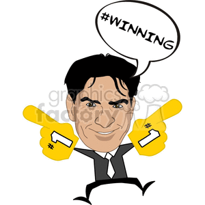 Charlie Sheen Winning cartoon clipart.