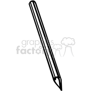 Black and white outline of a pencil  clipart.